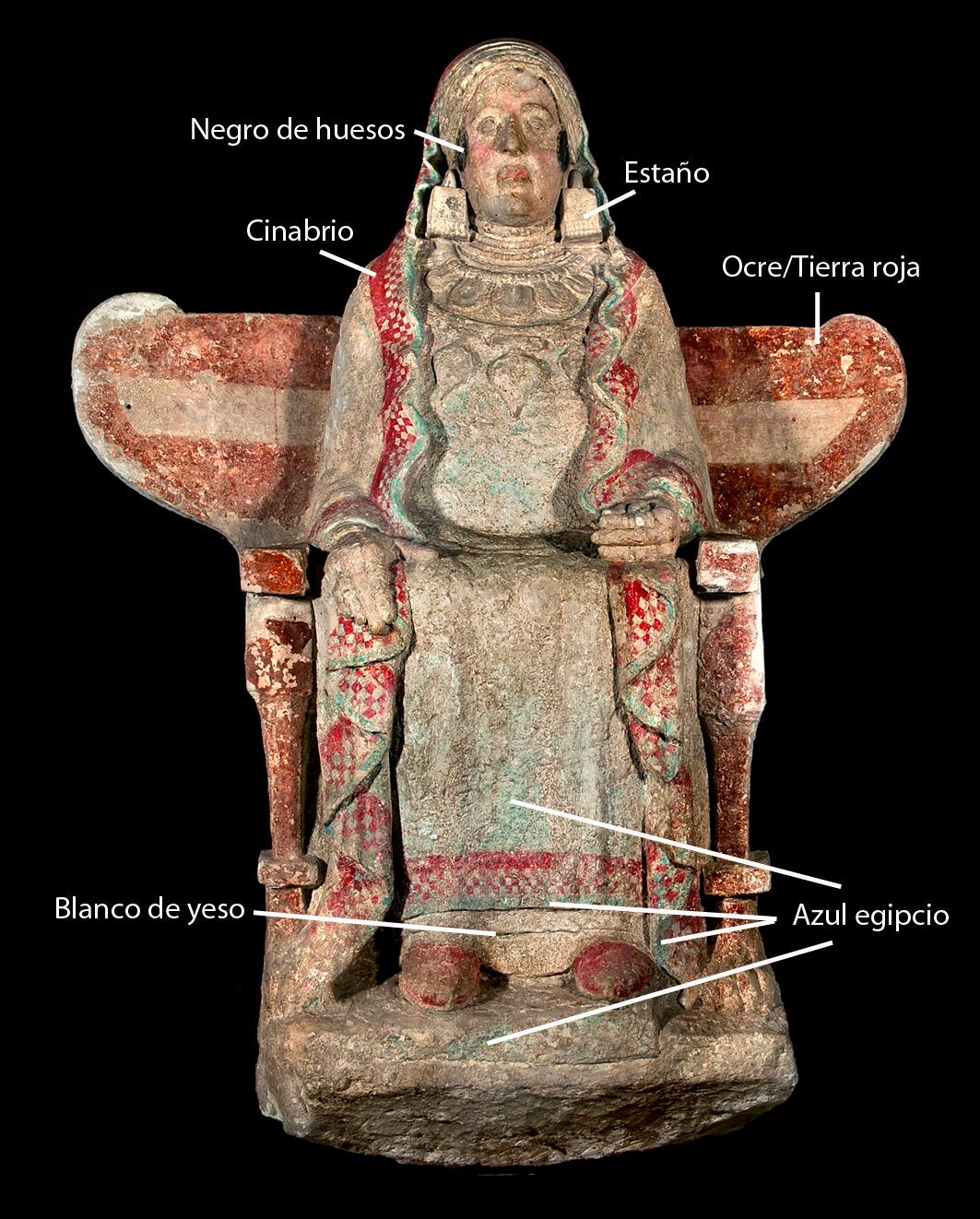 Pigments used on the Lady of Baza became visible after eliminating specular light.
