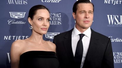 Angelina Jolie and Brad Pitt at an awards ceremony in New York in November 2015.