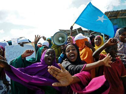 A demonstration against Al-Shabab in Mogadishu, Somalia. November, 2022.