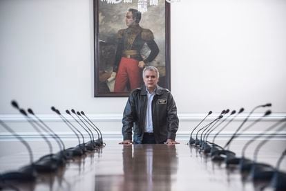 Colombian President Iván Duque during his interview with EL PAÍS earlier this month.