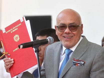 Jorge Rodríguez, the president of Venezuela’s National Assembly, in Caracas on February 28, 2024.