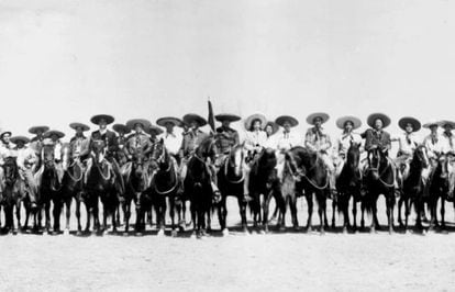 A 1943 photograph shows a contingent of the Legion of Mexican Guerrillas, who took up arms to defend their country against a possible Nazi invasion.