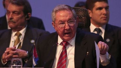 Ra&uacute;l Castro at the third CELAC summit in Costa Rica. 