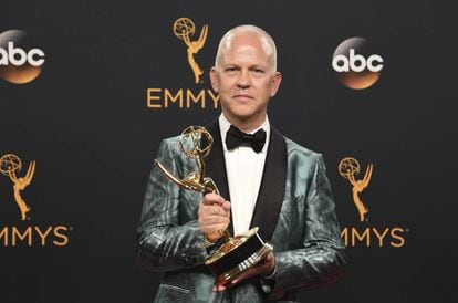 Ryan Murphy, creator of 'Glee' with his Emmy for 'The People v. O.J. Simpson: American Crime Story.'