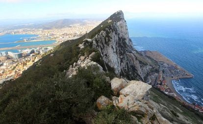 An aerial view of Gibraltar.