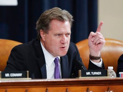 Rep. Mike Turner, R-Ohio, speaks during a House Intelligence Committee hearing on Capitol Hill in Washington, Nov. 20, 2019.