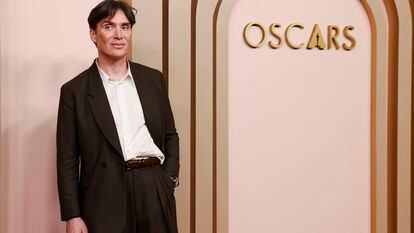 Cillian Murphy arriving at the 2024 Oscars Nominees Luncheon Red Carpet in Beverly Hills , on February 12.
