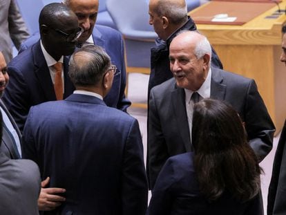 Riyad H. Mansour, Permanent Observer of Palestine to the United Nations attends the Security Council at U.N. headquarters in New York, October 16, 2023.