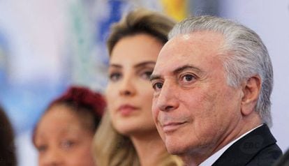 Michel Temer and his wife Marcela.