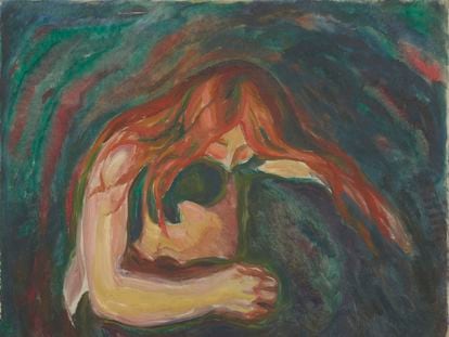 'Love and Pain: Vampire' (1916-1918), by Edvard Munch.