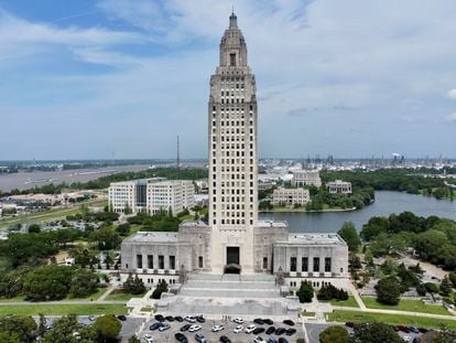 The Louisiana state Capitol stands on April 4, 2023, in Baton Rouge, La.