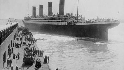 Titanic leaving Southampton in 1912.
