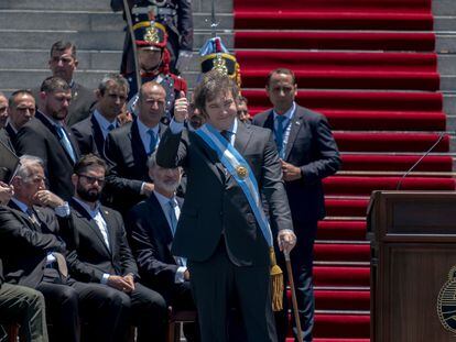 Javier Milei during his presidential inauguration in Buenos Aires, on December 10, 2023.