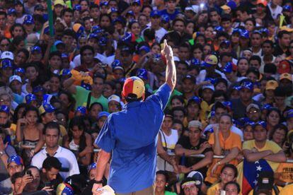 Opposition leader Henrique Capriles during an event on Monday.