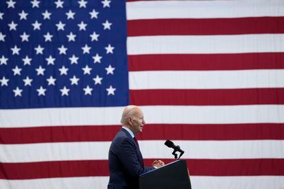 President Joe Biden speaks at Fort Liberty