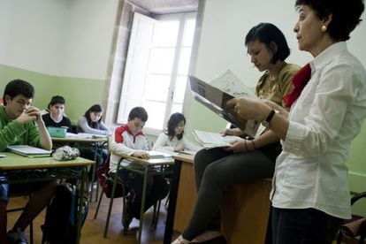 Classes in one of Spain&#039;s bilingual schools. 