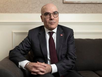 Nabil Ammar, Minister of Foreign Affairs of Tunisia, in Barcelona on Monday.
