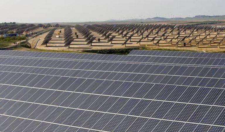 Setting sun? The Monte Alto solar plant in Milagro, Navarre, comprises 889 panels owned by 753 investors.