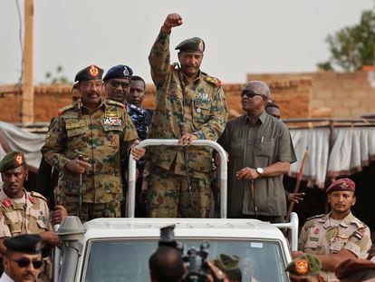 Sudanese Gen. Abdel-Fattah Burhan, head of the military council, in Omdurman district, west of Khartoum, Sudan, Saturday, June 29, 2019.