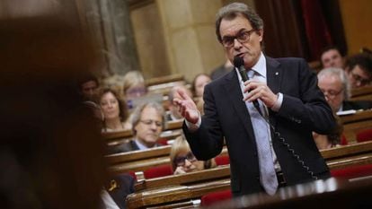 Regional premier Artur Mas in the Catalan parliament on Wednesday.