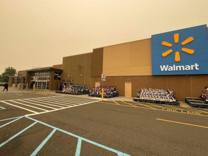 View of Walmart's newly remodeled Supercenter, in Teterboro, New Jersey
