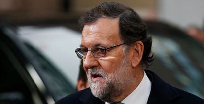 Rajoy arrives at the European Council on Monday.