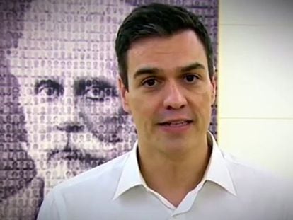 Pedro Sánchez in an image from a video addressed to Socialist Party members.
