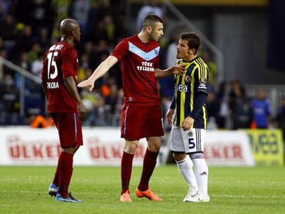 Emre (right) stands accused of racially abusing Didier Zokora (left) earlier this year. 
