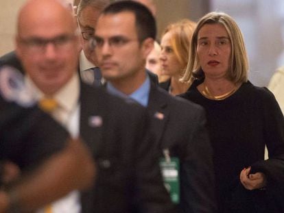Federica Mogherini, EU High Representative for Foreign Affairs and Security Policy, at a meeting in Washington.
