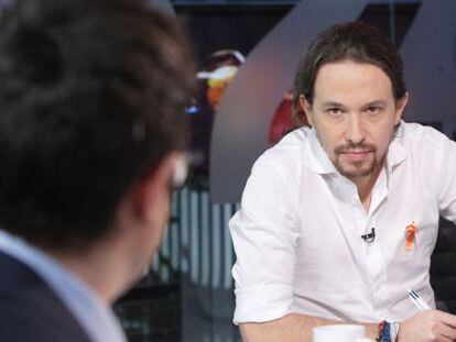 Podemos leader Pablo Iglesias during last week’s TVE interview.