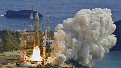 An H3 rocket lifts off from Tanegashima Space Center in Kagoshima, southern Japan Tuesday, March 7, 2023.