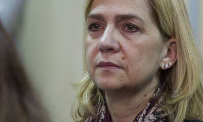 Cristina de Borbón at the January hearing in which her defense tried to get her exonerated.
