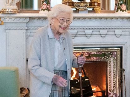 Queen Elizabeth II at Balmoral Castle on Tuesday.