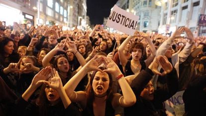 The International Women's Day protest in Madrid in March.