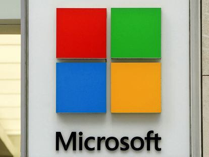 The Microsoft store sign is pictured in the Manhattan borough of New York City, New York, U.S., January 18, 2022.