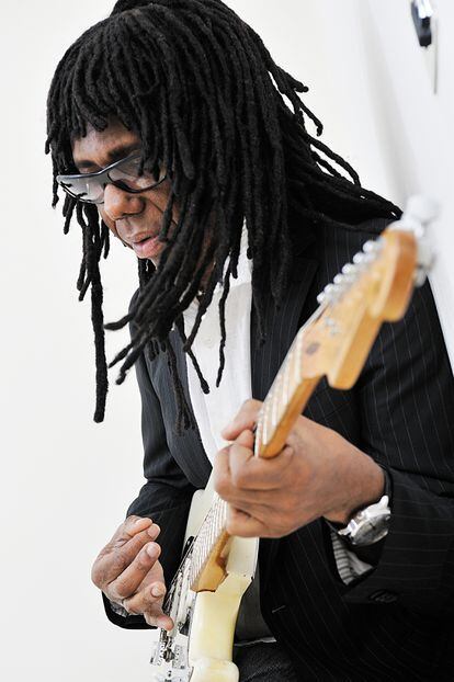  Nile Rodgers pictured in 2009 with his electric guitar.