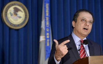 US Attorney Preet Bharara during a news conference last month.