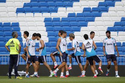 Real Madrid players prepare for the new season.
