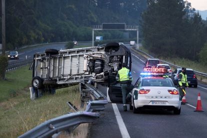 A traffic accident in Pontevedra, on April 14.