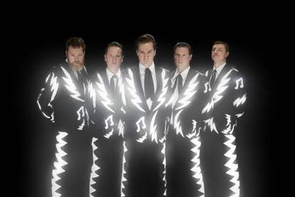 The band The Hives, with Howlin’ Pelle Almqvist in the center