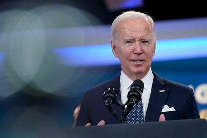 President Joe Biden announces his administration's plans to eliminate junk fees for consumers, October 26, 2022, in the South Court Auditorium on the White House campus in Washington.