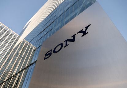 The Sony logo is displayed outside the company's headquarters in Tokyo, Japan February 16, 2023.