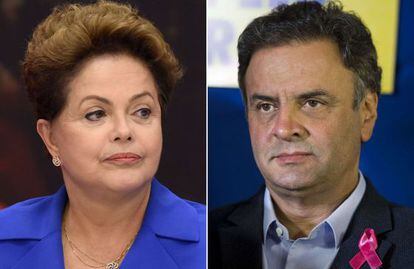 The two presidential candidates: Dilma Rousseff and A&eacute;cio Neves.