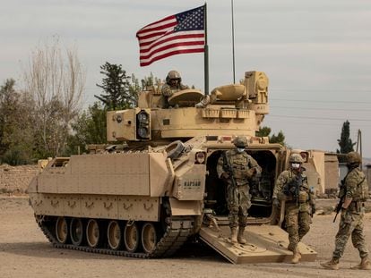 Members of the US military in Qamishli, Syria, in November 2020.