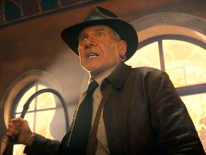 Harrison Ford in a scene from 'Indiana Jones and the Dial of Destiny.'