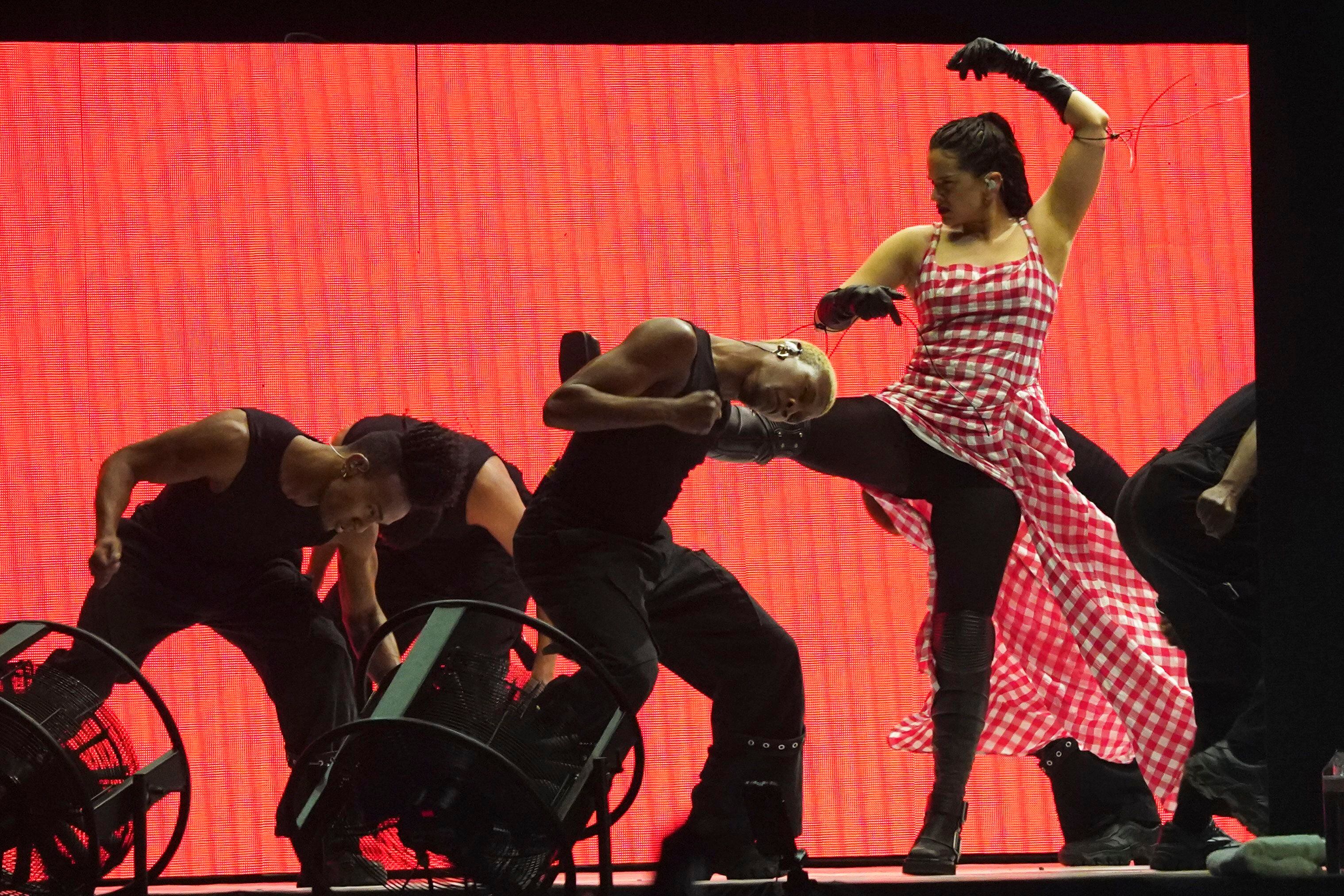 Rosalía during a performance in Mexico on April 2.