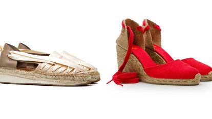 Naguisa's SOC espadrille, and to the right, a design from Castañer.