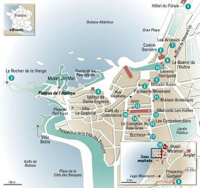 Map of Biarritz.