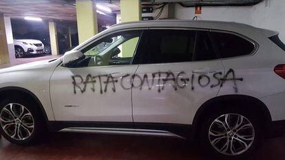 Doctor Silvana Bonino’s car was spray-painted with the words: “infectious rat.”