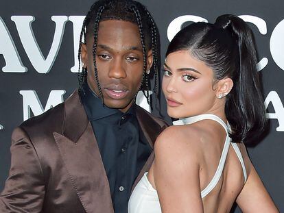 Travis Scott and Kylie Jenner, at the premiere of the Netflix documentary about the rapper, on August 27, 2019 in Los Angeles, California.